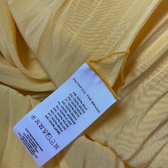 FAITHFULL THE BRAND Bellini Long Sleeve Silk Crepe Maxi Dress In Biscotti - Picture 6 of 6